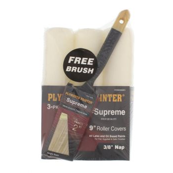 Supreme Roller Covers 3 Pack w/ Bonus Brush