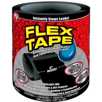 Rubberized Waterproof Flex Tape, 4 in. x 5 ft., Black