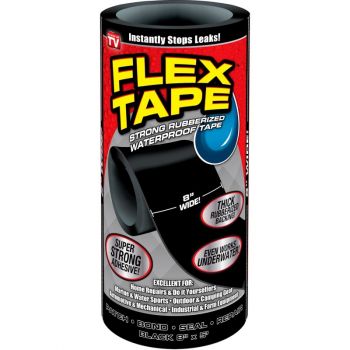 Rubberized Waterproof Flex Tape, 8 in. x 5 ft., Black