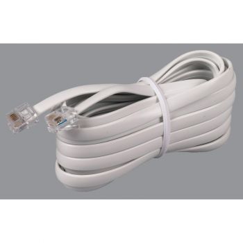 Phone Line Cord, White, 25 ft.
