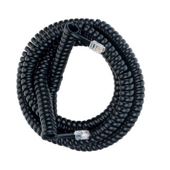Coil Phone Cord, Black, 25 ft.