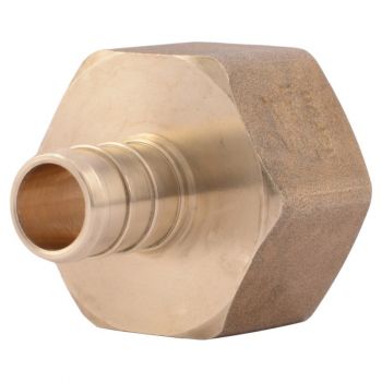 Brass PEX Barb Threaded Adapter FNPT- Lead Free, 1/2”x3/4” FPT