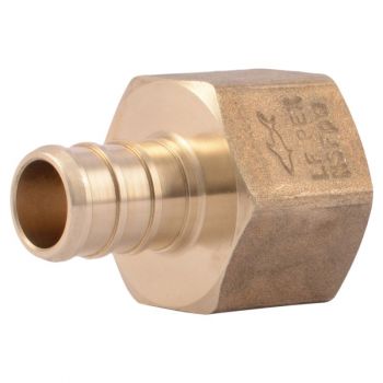 Brass PEX Barb Threaded Adapter FNPT- Lead Free, 1/2”x1/2” FPT