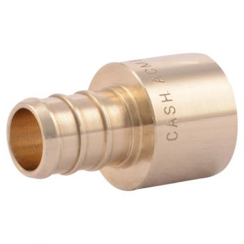 Brass PEX Barb Female Sweat Adapter- Lead Free, 1/2”x1/2” SWT F