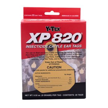 Y-Tex XP 820 Insecticide Cattle Ear Tags, 20 Pk