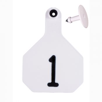 Y-Tex All American 4-Star Large Ear Tags #1-25, White, 2 Pc.