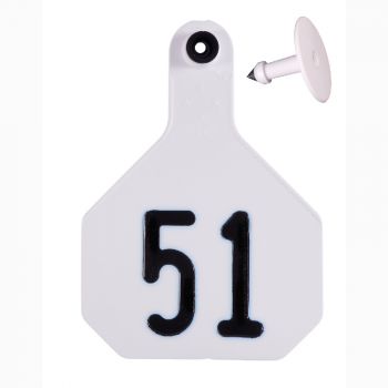 Y-Tex All American 4-Star Large Ear Tags #51-75, White, 2 Pc.