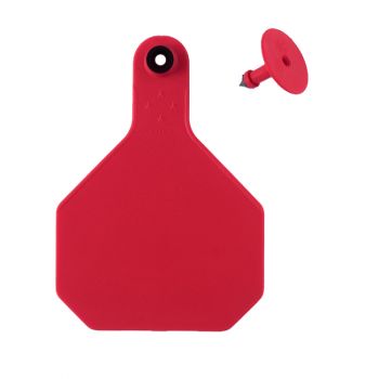 Y-Tex All American 4-Star Large Ear Tags Blank, Red, 2 Pc.