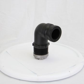 2" 90° Male Adapter X 2" Male Thread Poly Cam Lever Coupling