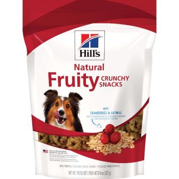 Hill's Natural Fruity Snacks for dogs with Cranberries & Oatmeal, Crunchy Dog Treat, 8 oz bag