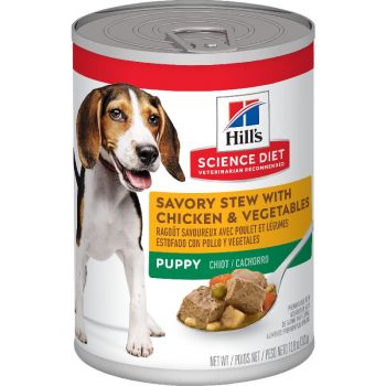 Hill's Science Diet Puppy Canned Dog Food, Savory Stew with Chicken & Vegetables, 12.8 oz