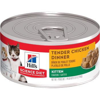 Hill's Science Diet Kitten Canned Cat Food, Tender Chicken Dinner, 5.5 oz