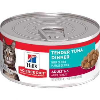 Hill's Science Diet Adult Canned Cat Food, Tender Tuna Dinner, 5.5 oz