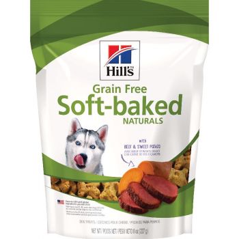 Hill's Grain Free Soft-Baked Naturals Dog Treats, with Beef & Sweet Potatoes, 8 oz bag