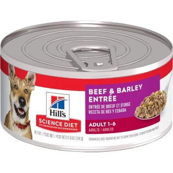 Hill's Science Diet Adult Canned Dog Food, Beef & Barley Entrée, 5.8 oz