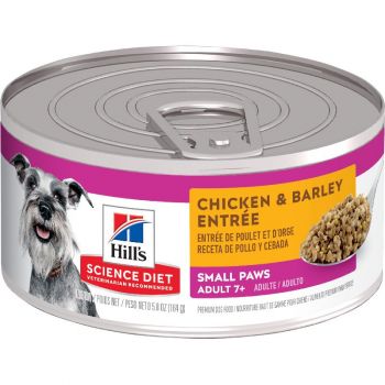Hill's Science Diet Senior 7+ Small Paws Canned Dog Food, Chicken & Barley Entrée, 5.8 oz
