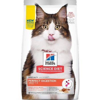 Hill's Science Diet Adult Perfect Digestion Chicken, Barley, & Whole Oats Recipe Dry Cat Food, 3.5 lb bag