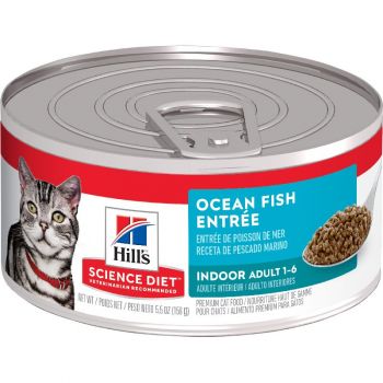 Hill's Science Diet Adult Indoor Canned Cat Food, Ocean Fish Entrée, 5.5 oz