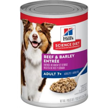 Hill's Science Diet Senior 7+ Canned Dog Food, Beef & Barley Entrée, 13.1 oz