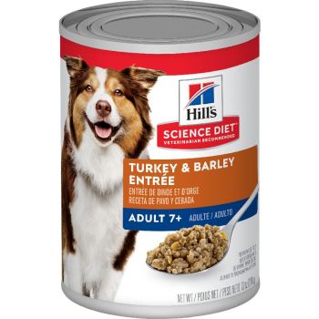 Hill's Science Diet Senior 7+ Canned Dog Food, Turkey & Barley Entrée, 13.1 oz