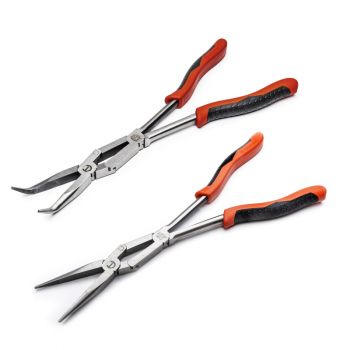 Crescent 2 Pc. X2 Straight and Bent Long Nose Dual Material Plier Set