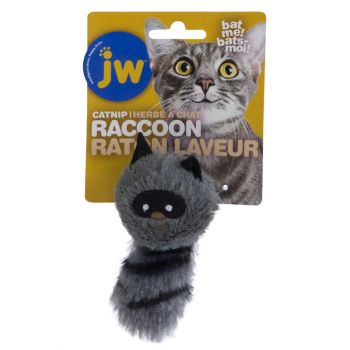 JW Pet Cataction Plush Catnip Raccoon