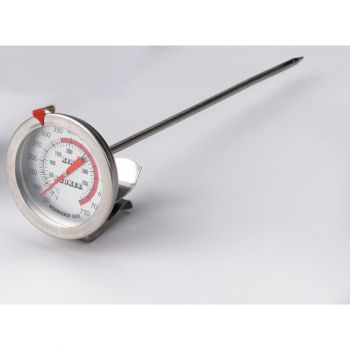 King Kooker 12" Probe.  King Kooker Deep Fry Thermometer with Clasp to Hook on Side of Pot.