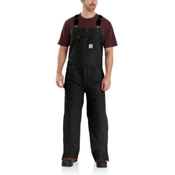Men's Quilt-Lined Washed Duck Bib Overalls