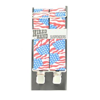 Nylon American Flag Gallus Suspenders, 48”