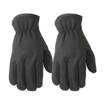 Fleece-Lined Jersey Work Gloves, Straight Thumb, Slip-On, Elastic Wrist, 2-Pack, Large (Wells Lamont 2149LN)