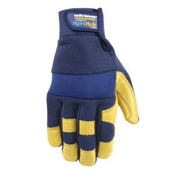 Men's Hybrid Leather Palm Work Gloves, Water-Resistant HydraHyde (Wells Lamont 3207)