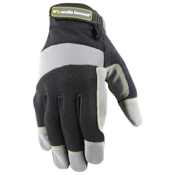 Men's Synthetic Leather Palm Hybrid Work Gloves (Wells Lamont 7670)