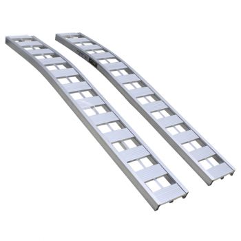 Pair of Non Folding Arched Aluminum Ramps, 3,000 lb, 12"X90"