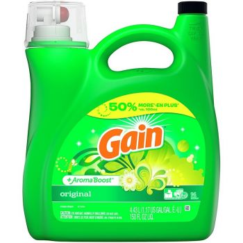 Gain + Aroma Boost Liquid Laundry Detergent, Original Scent, 96 Loads, 150 fl oz, HE Compatible