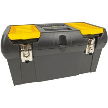 Stanley 19-in Yellow Plastic Lockable Tool Box
