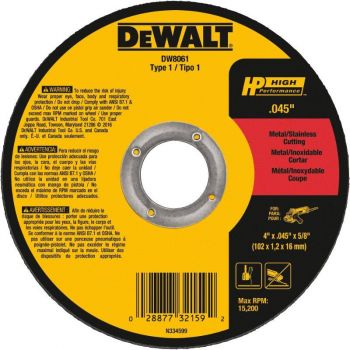 DEWALT 4-in x 0.045-in x 5/8-in Metal and Stainless Cutting