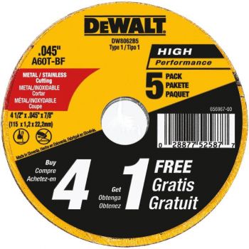 DEWALT Thin 4-1/2-in Metal-Cutting Wheel (5 Pack)