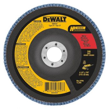 DEWALT 4-1/2 In. x 7/8 In. 40 g Type 27 HP Flap Disc