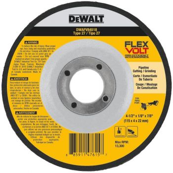 DEWALT 4-1/2 In. x 1/8 In. x 7/8 In. T27 FLEXVOLT Cutting and Grinding Wheel