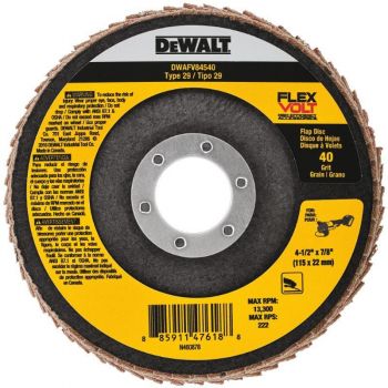 DEWALT 4-1/2 In. x 7/8 In. 40 g T29 FLEXVOLT Flap Disc