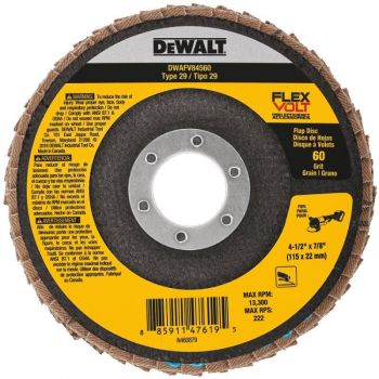 DEWALT 4-1/2 In. x 7/8 In. 60 g T29 FLEXVOLT Flap Disc